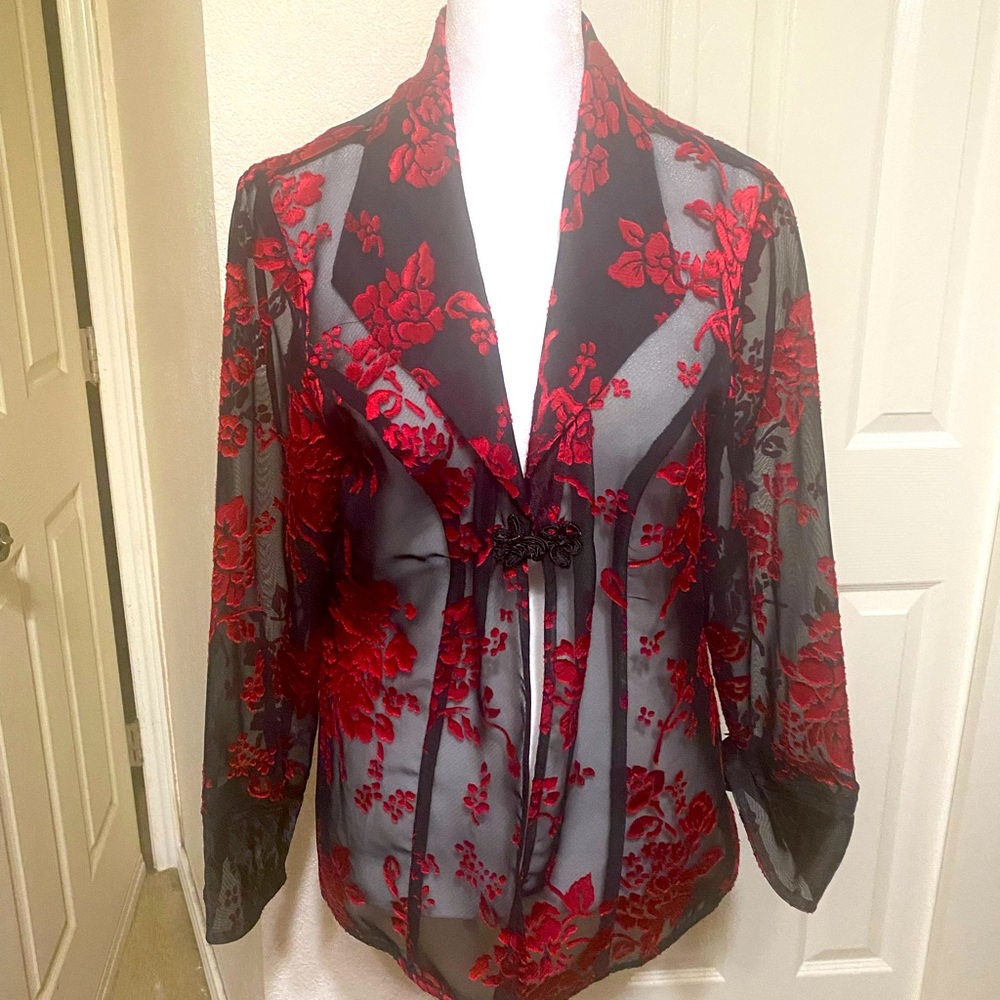 R&M Richards sheer blouse size 10